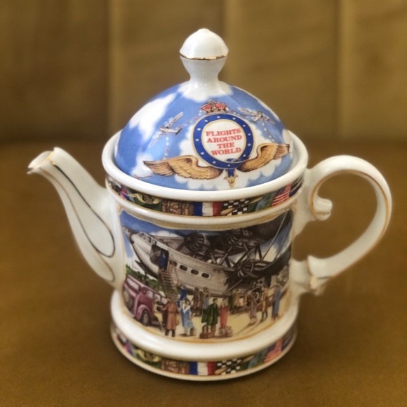 Vintage James Sadler Teapot - Golden Age of Travel - Flights Around The World - Picture 5 of 9